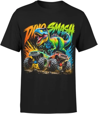 Dinozaur monster truck rajd terenowy t rex Męska koszulka