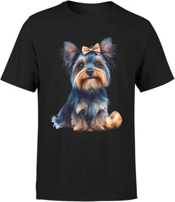 Yorkshire Terrier York Piesek Słodki Pupilek Męska koszulka