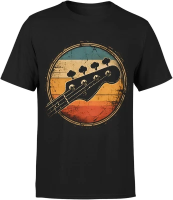 Gitara basowa muzyka instrument classic Męska koszulka