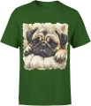 Mops pies puppy cute dog lovers Męska koszulka 