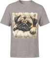 Mops pies puppy cute dog lovers Męska koszulka 