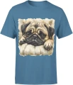 Mops pies puppy cute dog lovers Męska koszulka 