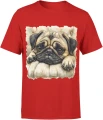 Mops pies puppy cute dog lovers Męska koszulka 