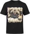 Mops pies puppy cute dog lovers Męska koszulka 