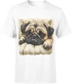 Mops pies puppy cute dog lovers Męska koszulka 