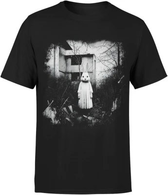 Mroczny Królik Opuszczony Dom Creepy Rabbit Męska koszulka