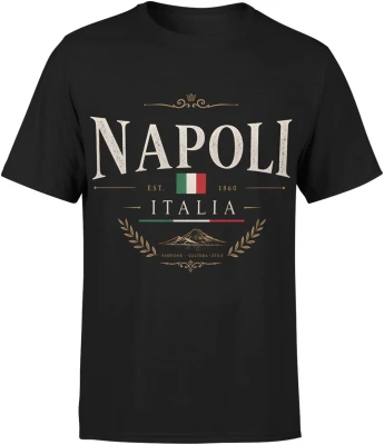 Napoli Italia Włochy Neapol Flaga Męska koszulka