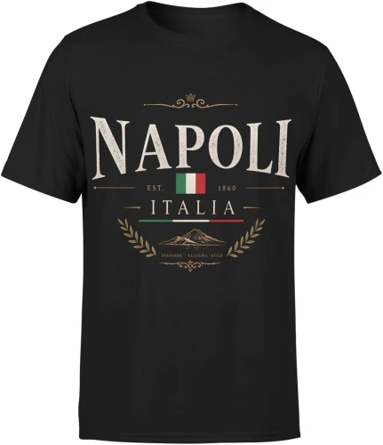 Napoli Italia Włochy Neapol Flaga Męska koszulka 