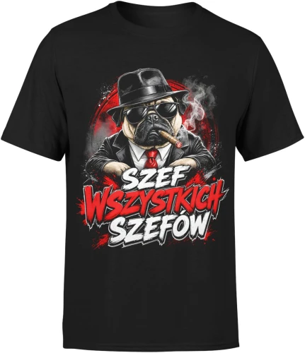 Szef wszystkich szefów pies gangster boss Męska koszulka 