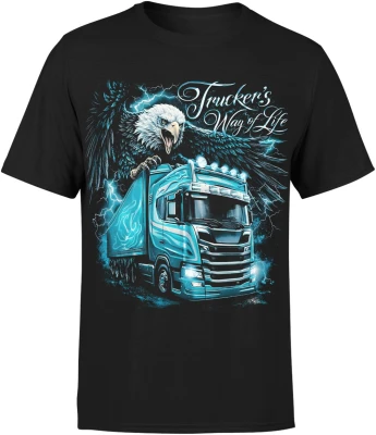 Trucker's Way of Life ciężarówka orzeł Męska koszulka