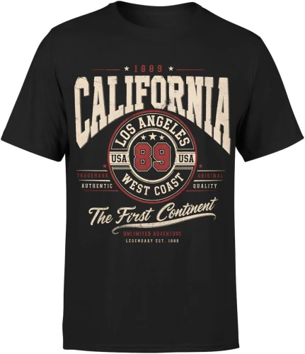 California Los Angeles West Coast 89 USA Męska koszulka 