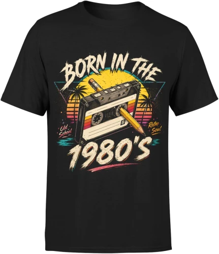 Born In The 1980's Kaseta Magnetofonowa Lata 80 Męska koszulka 