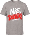 Nie dzieki bunt styl uliczny ironiczny humor Męska koszulka 