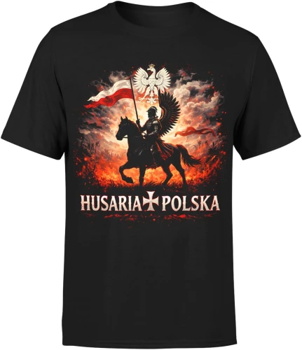 Husaria Polska skrzydlata jazda orzeł historyczny Męska koszulka 
