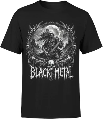 Black metal gitarzysta mroczny koncert Męska koszulka