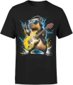 Kapibara Gitara Zwierzę Rockstar Koncert Męska koszulka 