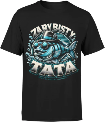 Zarybisty Tata wędkarstwo ryba pasjonat łowienia Męska koszulka
