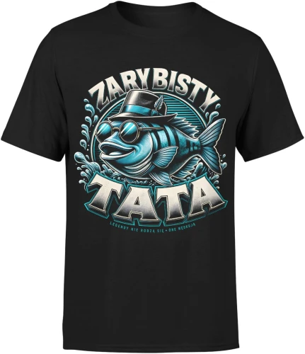 Zarybisty Tata wędkarstwo ryba pasjonat łowienia Męska koszulka 