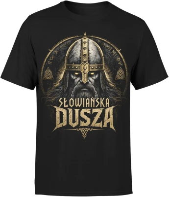 Słowiańska dusza wojownik legenda kultura słowian Męska koszulka