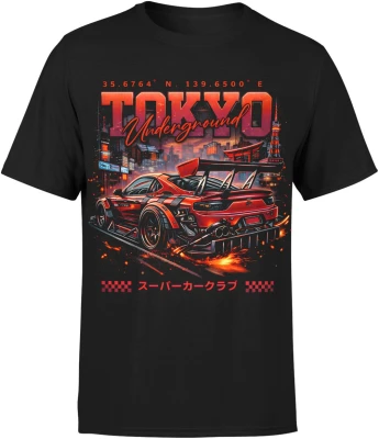 Tokyo Underground JDM sportowy samochód speed Męska koszulka