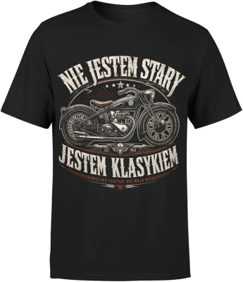 Nie Jestem Stary Jestem Klasykiem Motocykl Old School Męska koszulka