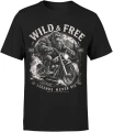 Goryl motocyklista chopper wild and free ride hard Męska koszulka 