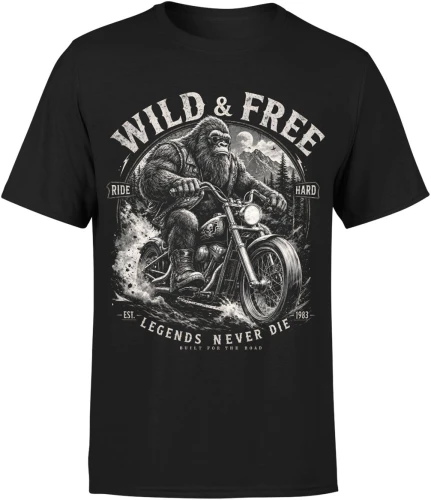 Goryl motocyklista chopper wild and free ride hard Męska koszulka 