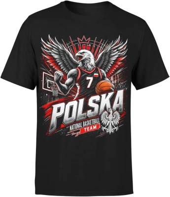 Polska Koszykówka Orzeł Reprezentacja Narodowa Kibic Męska koszulka