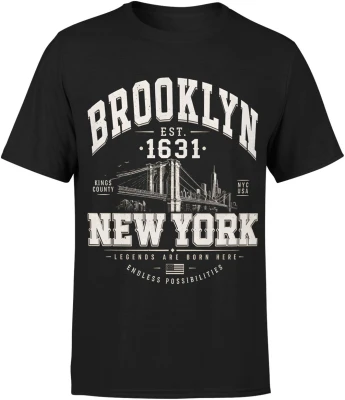 Brooklyn New York USA urban city Męska koszulka