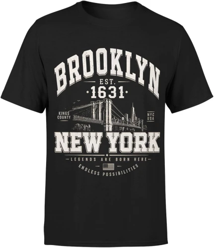 Brooklyn New York USA urban city Męska koszulka 