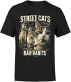 Street Cats Bad Habits koty uliczne Męska koszulka 