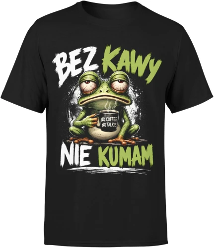 Bez Kawy Nie Kumam Żaba Kawa Coffee Męska koszulka 