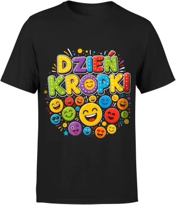 Dzień Kropki kolorowe emotikony szkoła edukacja Męska koszulka