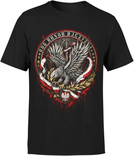 Orzeł Biały patriotyczny symbol biało czerwoni ojczyzna wolność honor Męska koszulka 