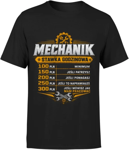 Mechanik stawka godzinowa warsztat samochodowy naprawa auta Męska koszulka 