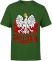 Polska Orzeł Biały godło patriotyczne biało czerwoni Męska koszulka 