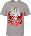 Polska Orzeł Biały godło patriotyczne biało czerwoni Męska koszulka 
