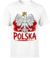 Polska Orzeł Biały godło patriotyczne biało czerwoni Męska koszulka 