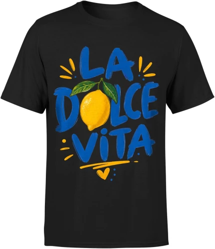 La Dolce Vita cytryna Włochy wakacje Męska koszulka 