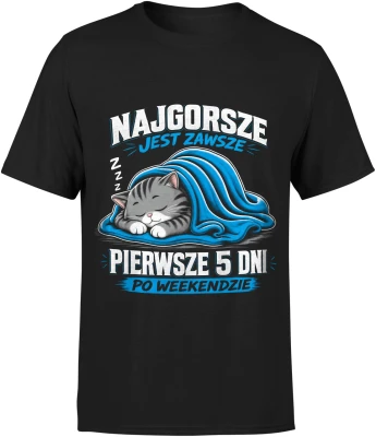 Najgorsze jest zawsze pierwsze 5 dni po weekendzie Męska koszulka