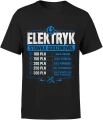 Elektryk stawka godzinowa prąd instalacja napięcie Męska koszulka 