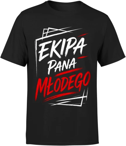 Ekipa Pana Młodego wesele kawalerski impreza pan młody Męska koszulka 