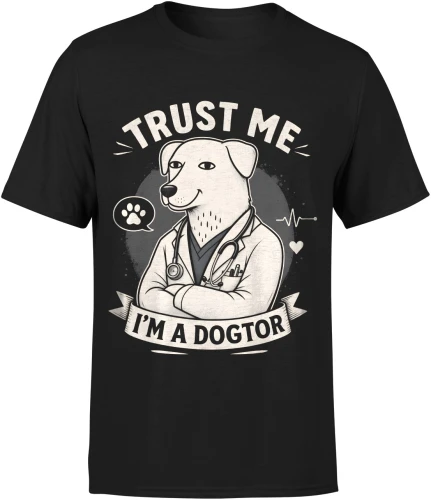 Trust Me I'm A Dogtor pies lekarz Męska koszulka 