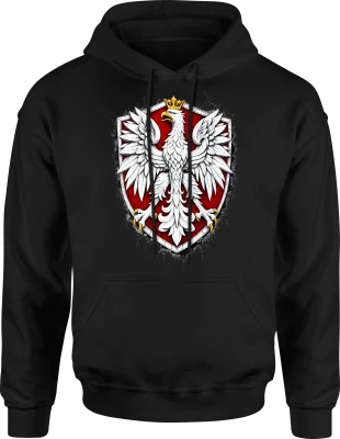 Orzeł Biały Polska godło patriotyczne narodowy polski symbol Męska bluza z kapturem