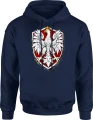 Orzeł Biały Polska godło patriotyczne narodowy polski symbol Męska bluza z kapturem 