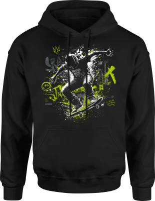 Skateboard deskorolka skater freestyle sport skate park Męska bluza z kapturem