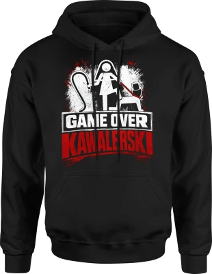 Game Over Kawalerski pan młody ekipa na wieczór kawalerski Męska bluza z kapturem
