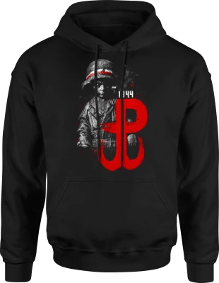 Polska Walcząca 1944 Powstanie Warszawskie patriotyczna Męska bluza z kapturem