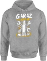 Garaż wzywa muszę iść klucze narzędzia warsztat Męska bluza z kapturem 