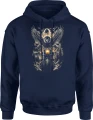Motocykl orzeł leśny klimat tajemniczy symbol Męska bluza z kapturem 